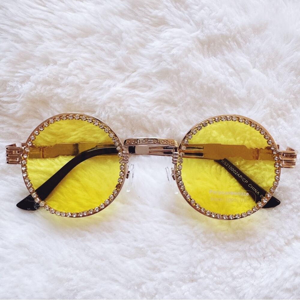 Kate Clear Yellow Round Sunglasses